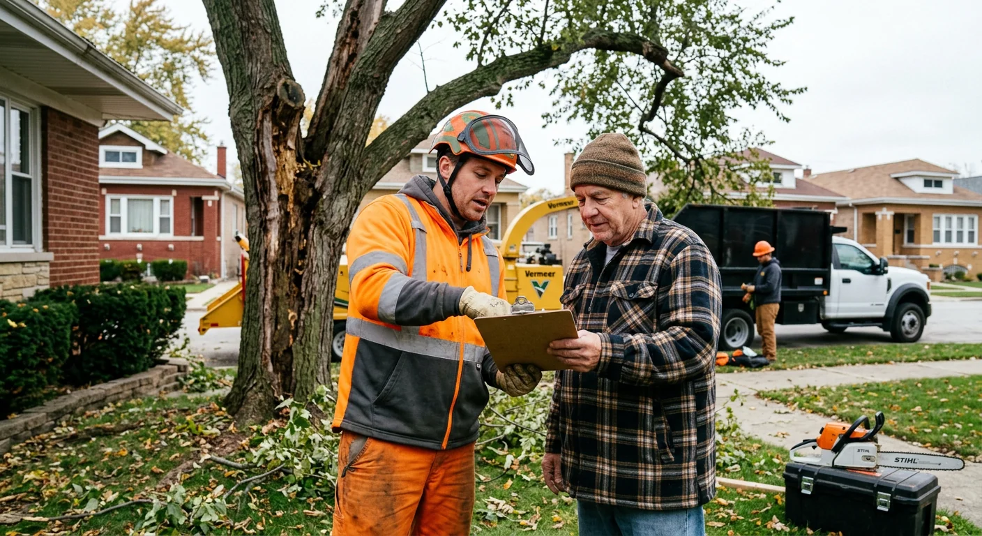 Written estimate reviewed with homeowner before hazardous tree removal begins